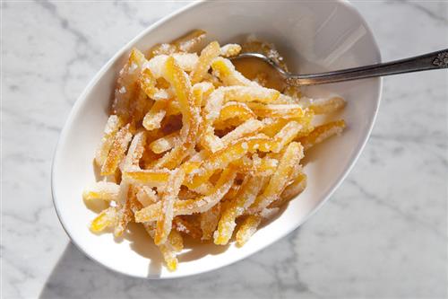 kandírozott narancshéj, citromhéj